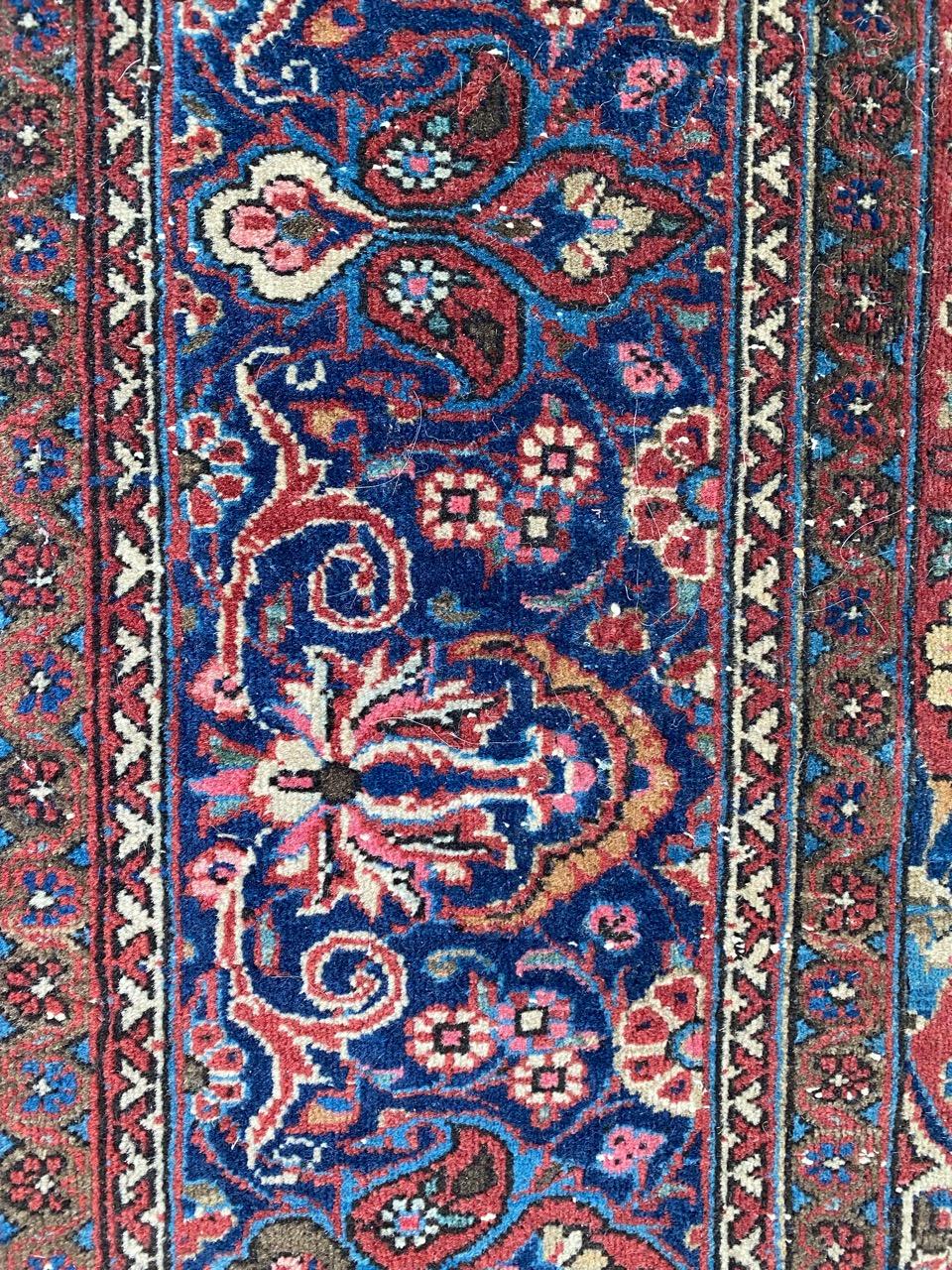 Bobyrug’s Pretty Antique Fine Kashan Rug For Sale 1