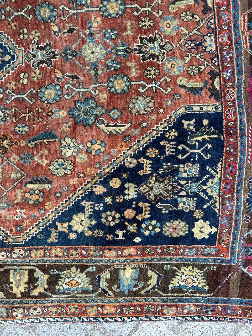 Bobyrug’s Pretty antique fine kashkouli qashqai rug  For Sale 4