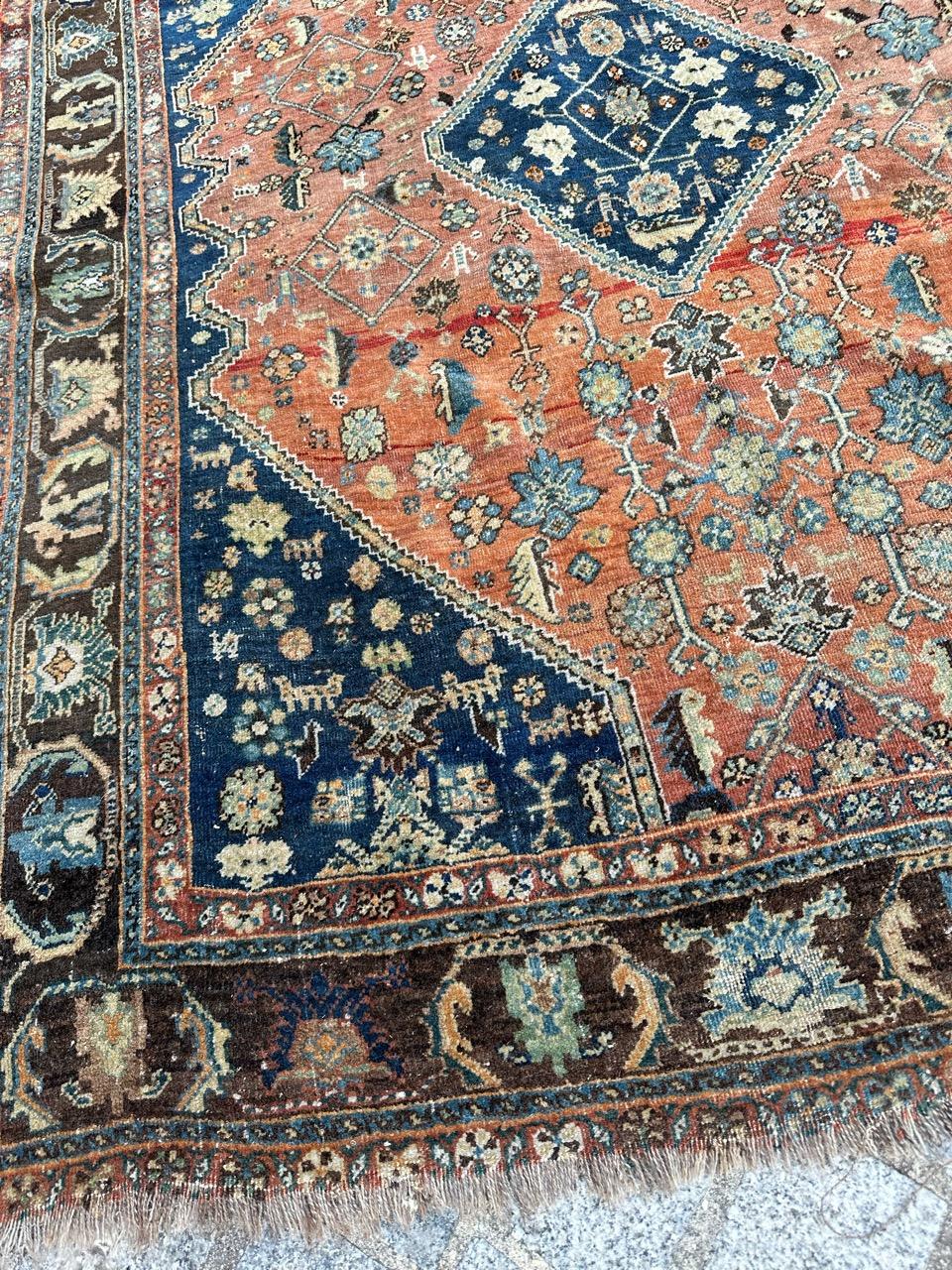 Bobyrug’s Pretty antique fine kashkouli qashqai rug  For Sale 6