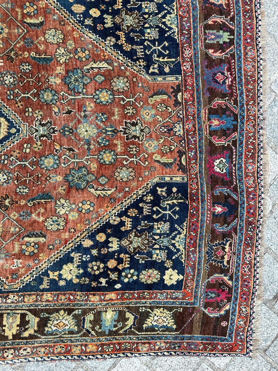 Bobyrug’s Pretty antique fine kashkouli qashqai rug For Sale 7