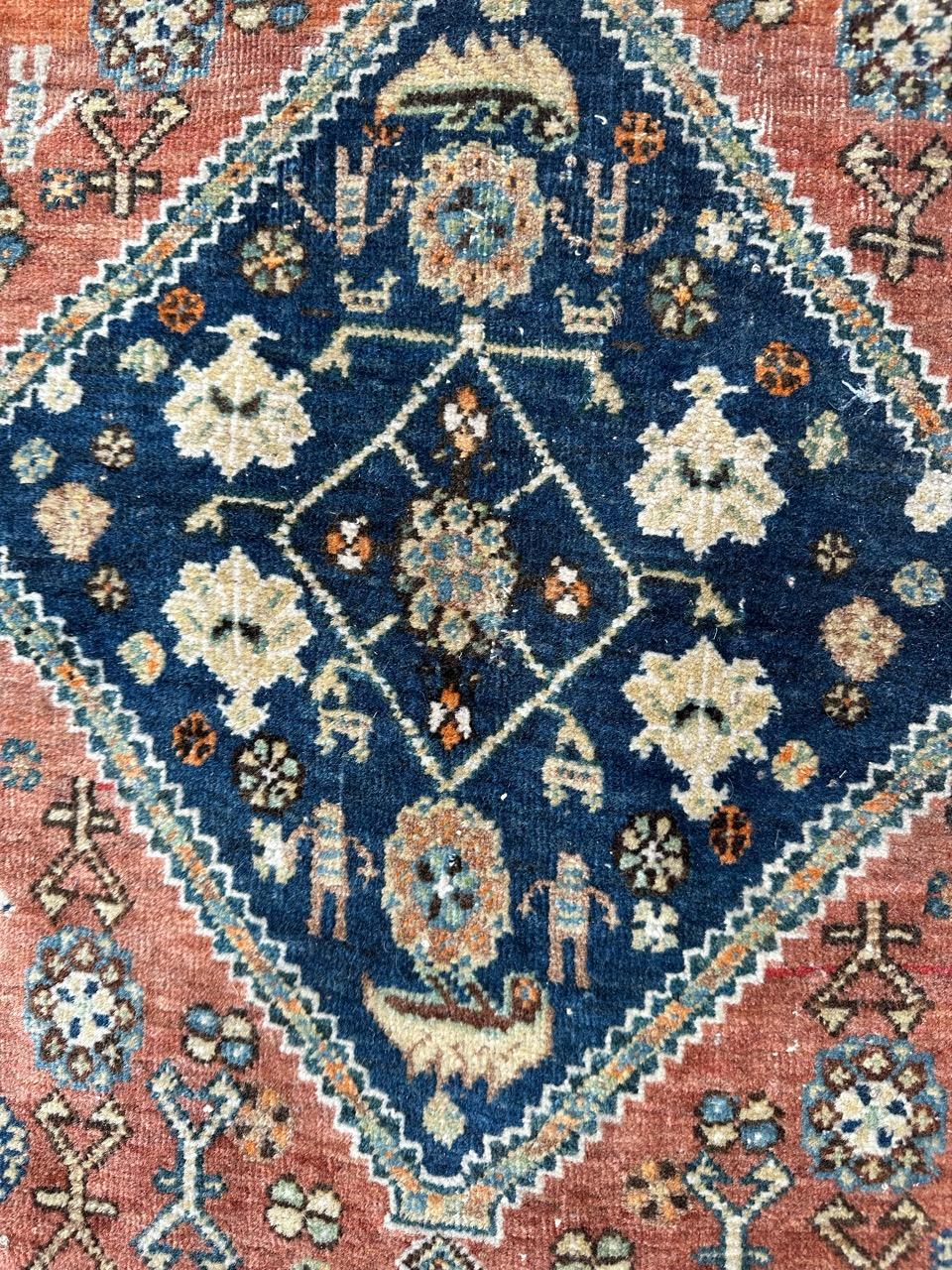 Bobyrug’s Pretty antique fine kashkouli qashqai rug  For Sale 9