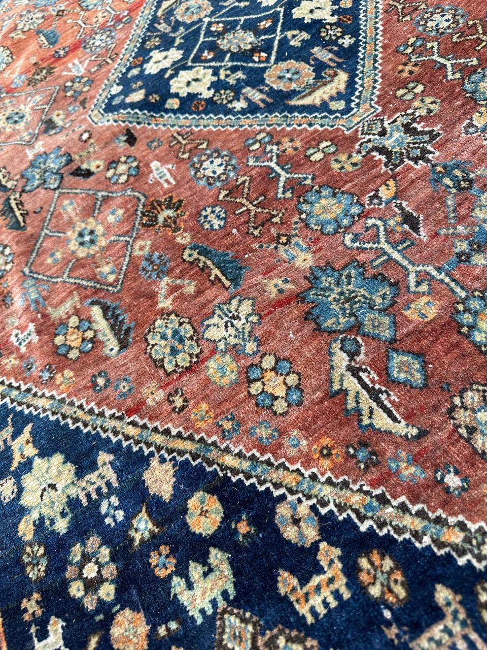 Bobyrug’s Pretty antique fine kashkouli qashqai rug  For Sale 10