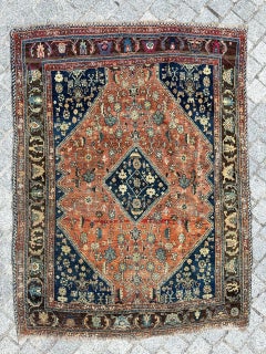 Bobyrug’s Pretty antique fine kashkouli qashqai rug