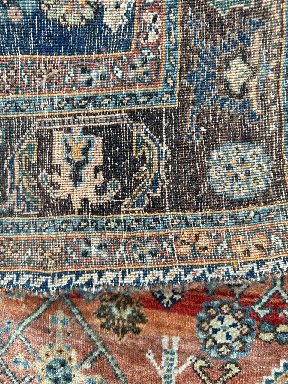 Bobyrug’s Pretty antique fine kashkouli qashqai rug  For Sale 12
