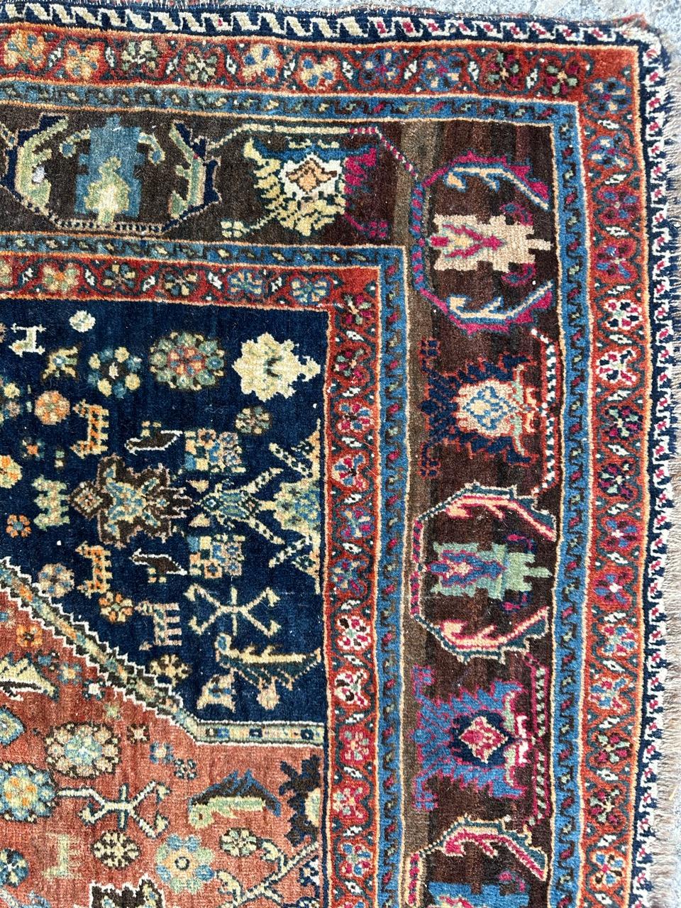 Bobyrug’s Pretty antique fine kashkouli qashqai rug  For Sale 1
