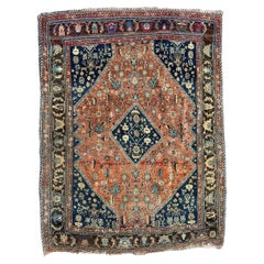 Bobyrug’s Pretty antique fine kashkouli qashqai rug 