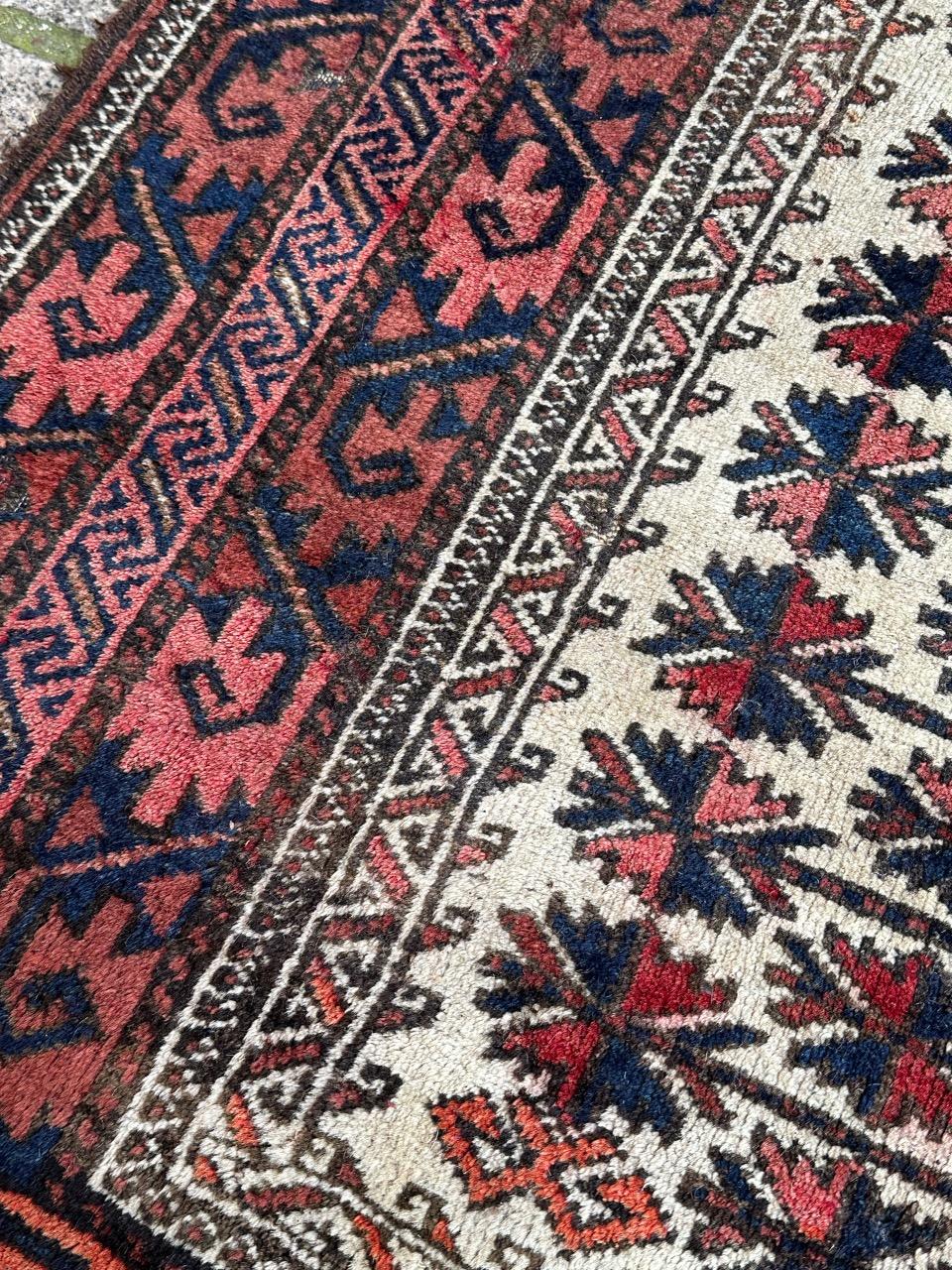 Pretty antique fine Turkmen Baluch rug  For Sale 2