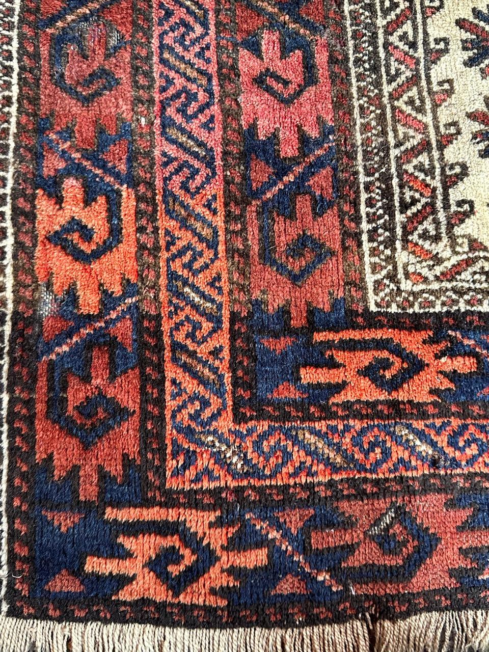 Pretty antique fine Turkmen Baluch rug  For Sale 3
