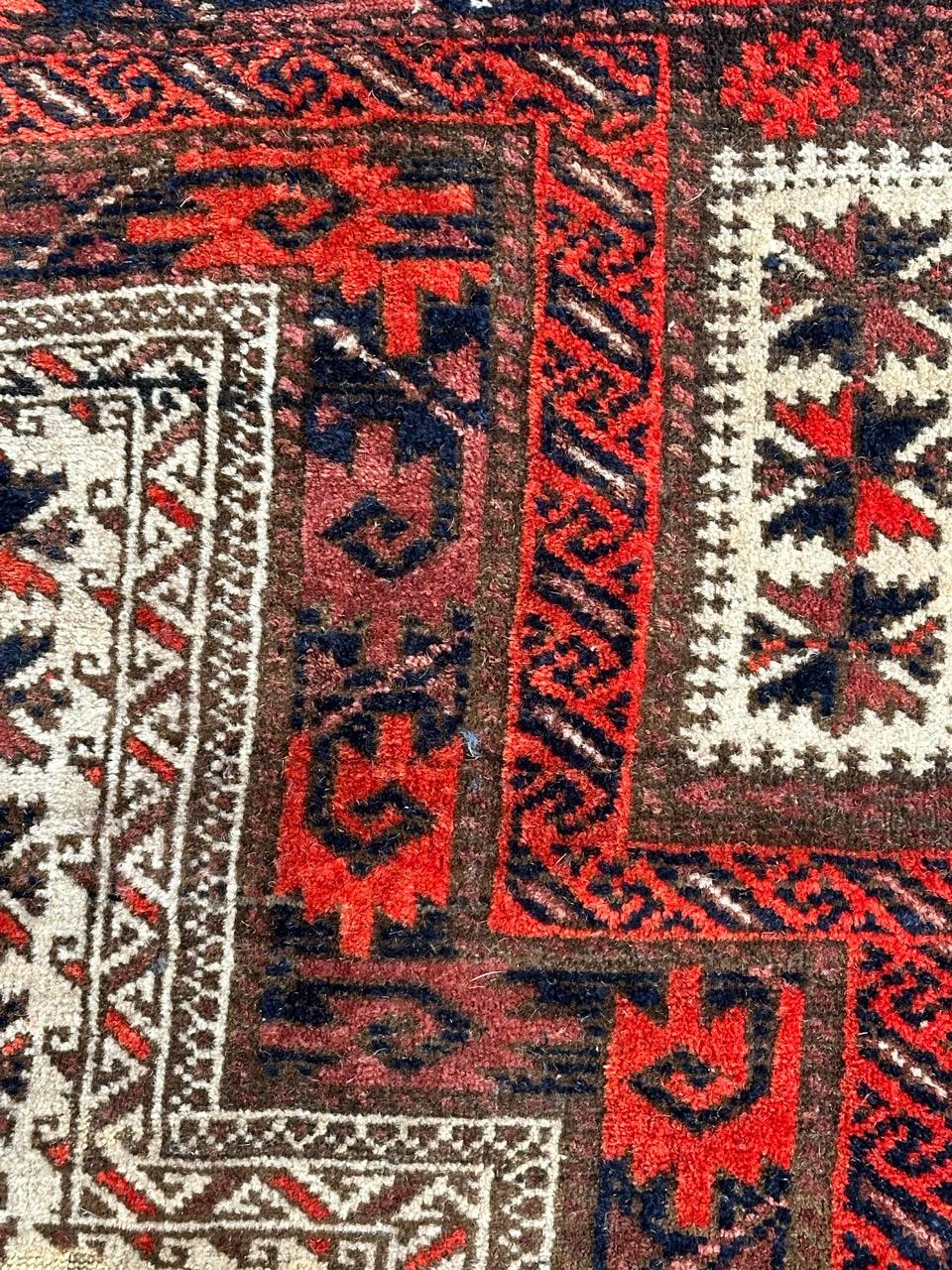 Pretty antique fine Turkmen Baluch rug  For Sale 6