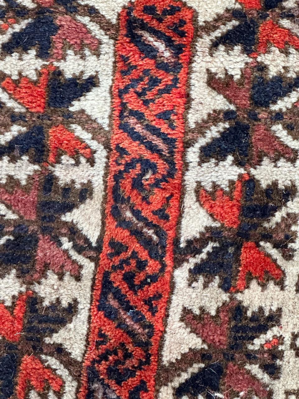 Pretty antique fine Turkmen Baluch rug  For Sale 7