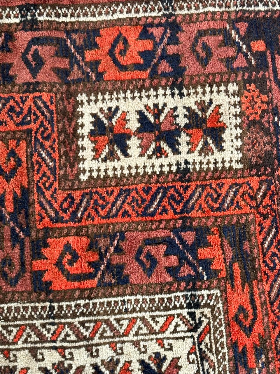Pretty antique fine Turkmen Baluch rug  For Sale 8