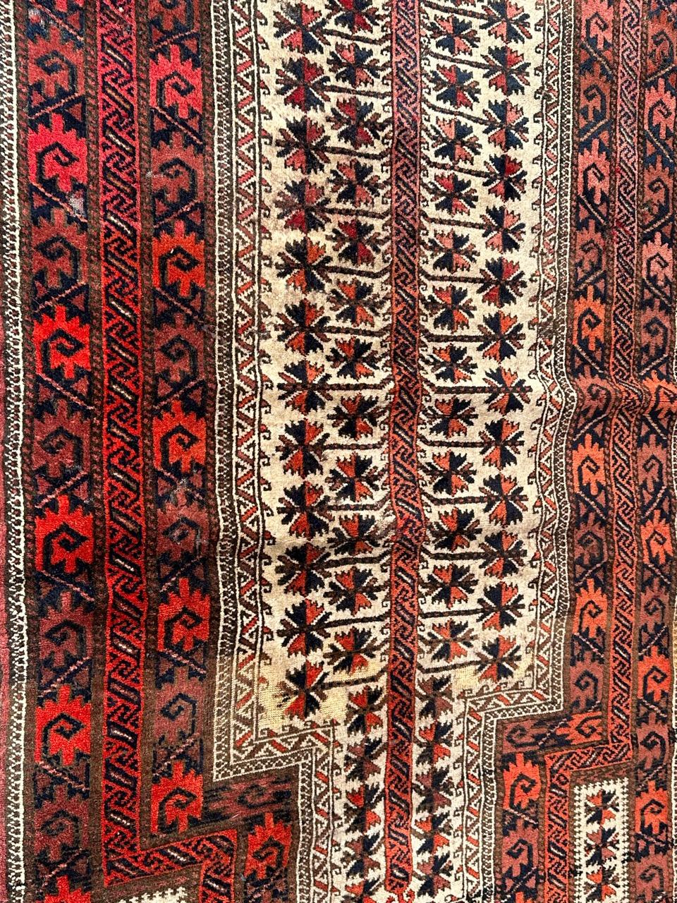 Pretty antique fine Turkmen Baluch rug  For Sale 9
