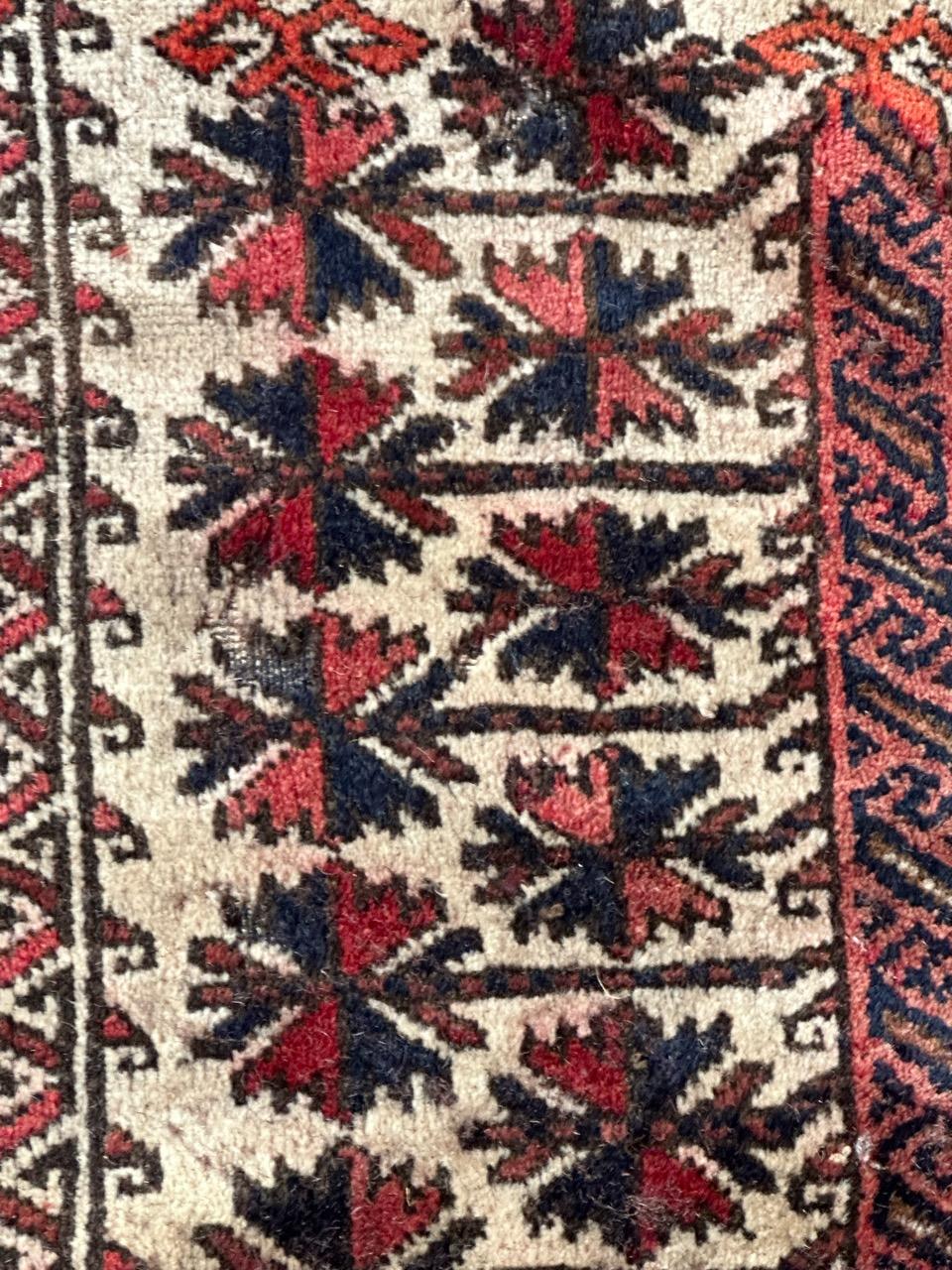 Pretty antique fine Turkmen Baluch rug  For Sale 10