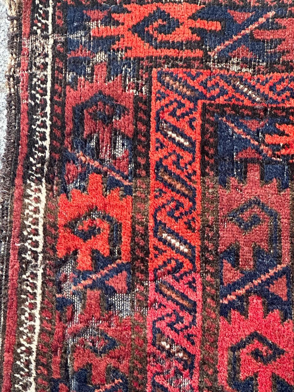 Pretty antique fine Turkmen Baluch rug  For Sale 11