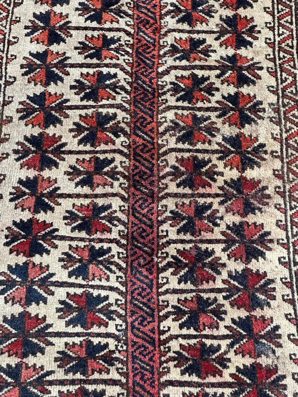 Tribal Pretty antique fine Turkmen Baluch rug  For Sale