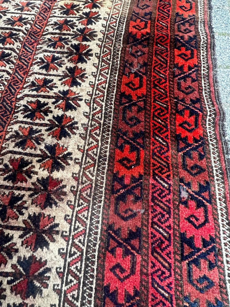 Afghan Pretty antique fine Turkmen Baluch rug  For Sale