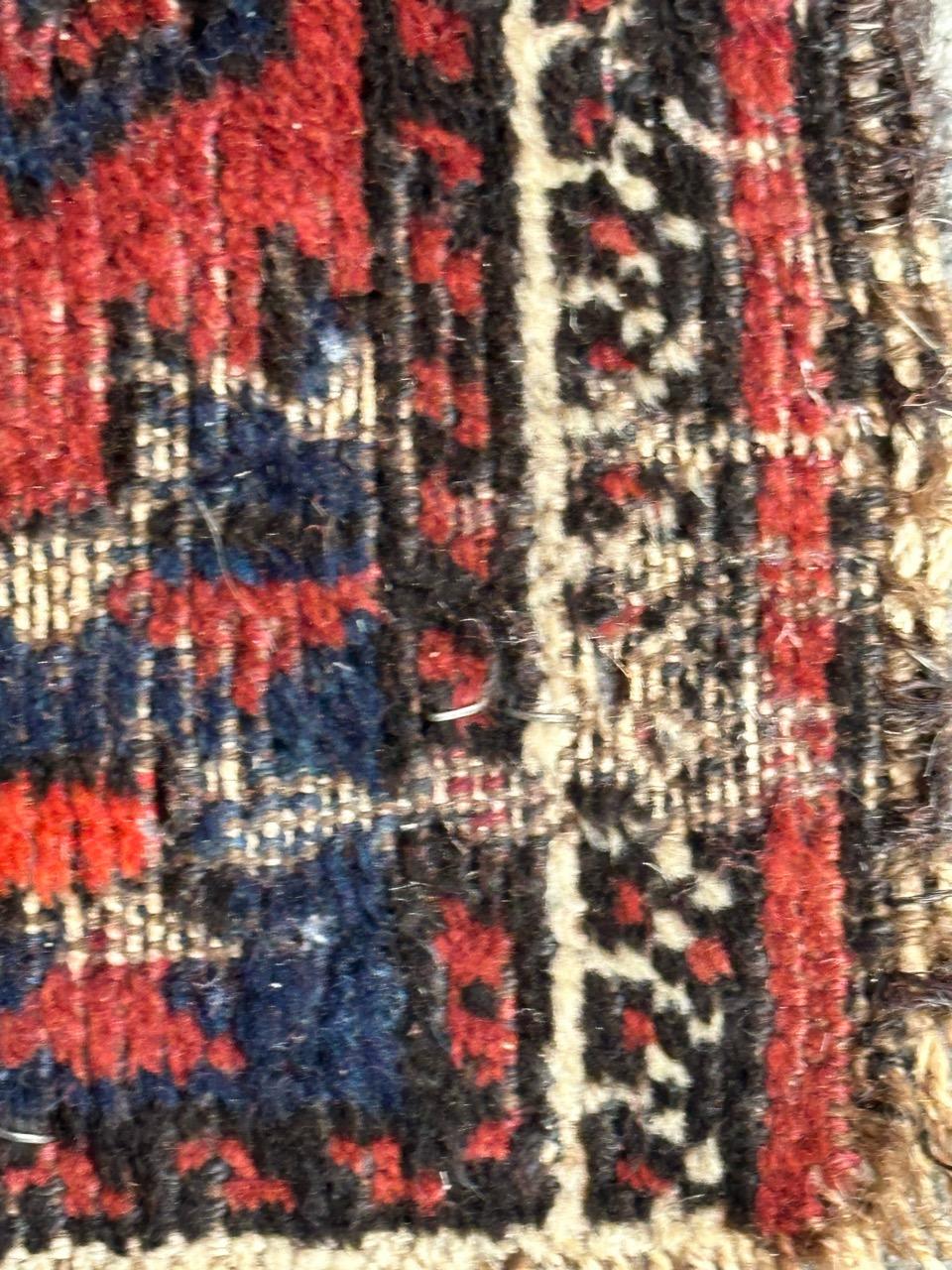Hand-Knotted Pretty antique fine Turkmen Baluch rug  For Sale
