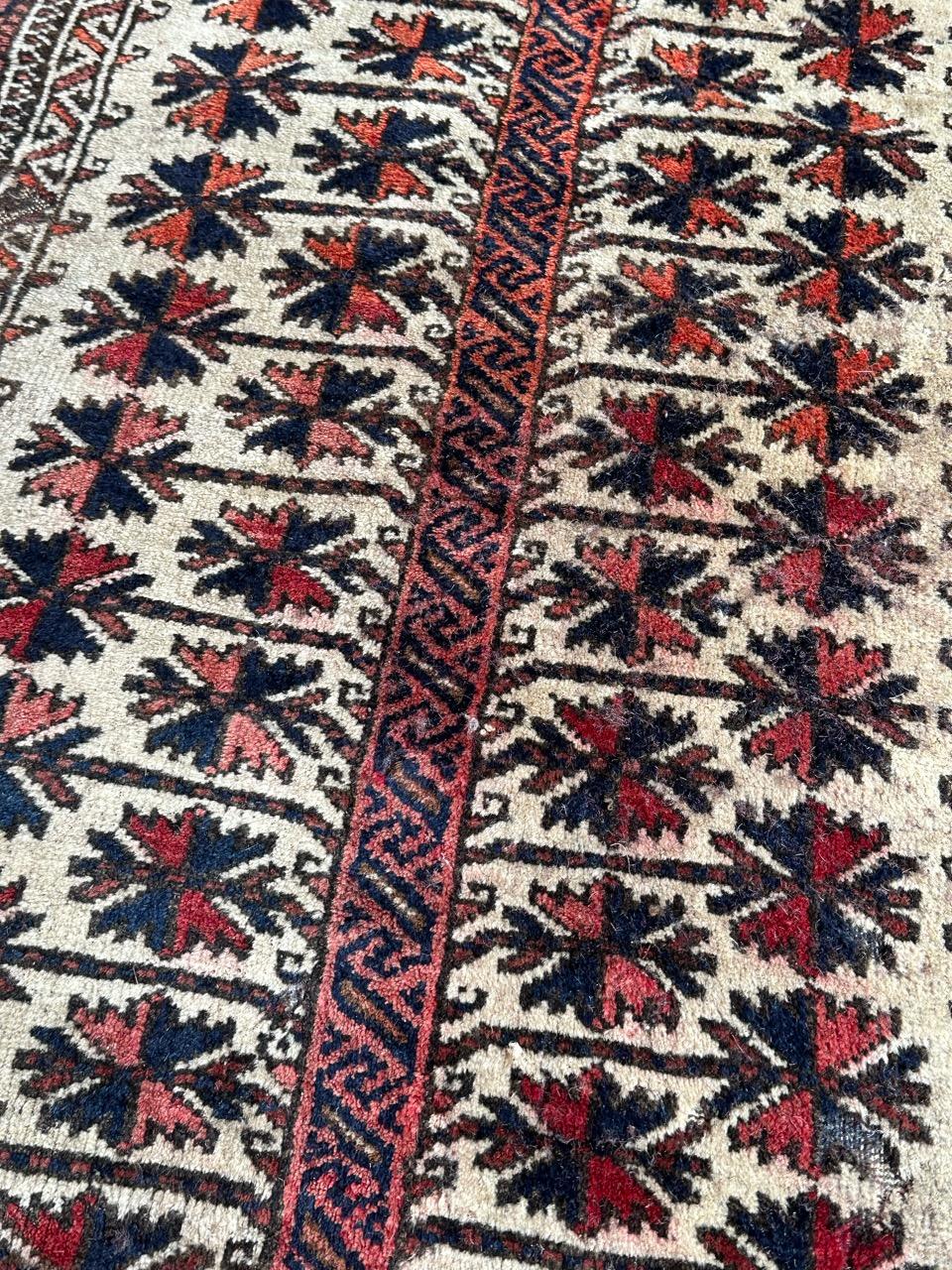Pretty antique fine Turkmen Baluch rug  For Sale 1