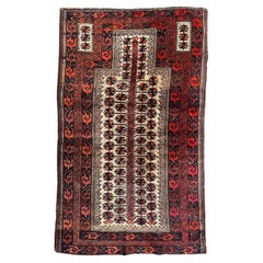 Pretty antique fine Turkmen Baluch rug 