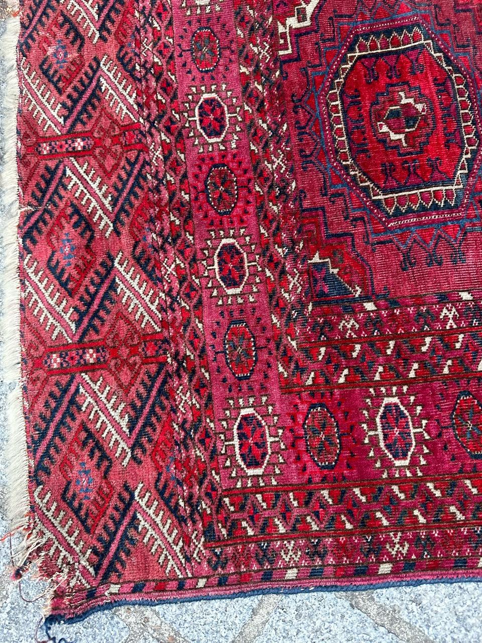 Noué à la main Magnifique tapis Bokhara turc ancien en vente