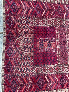 Pretty antique fine Turkmen Hachlou rug