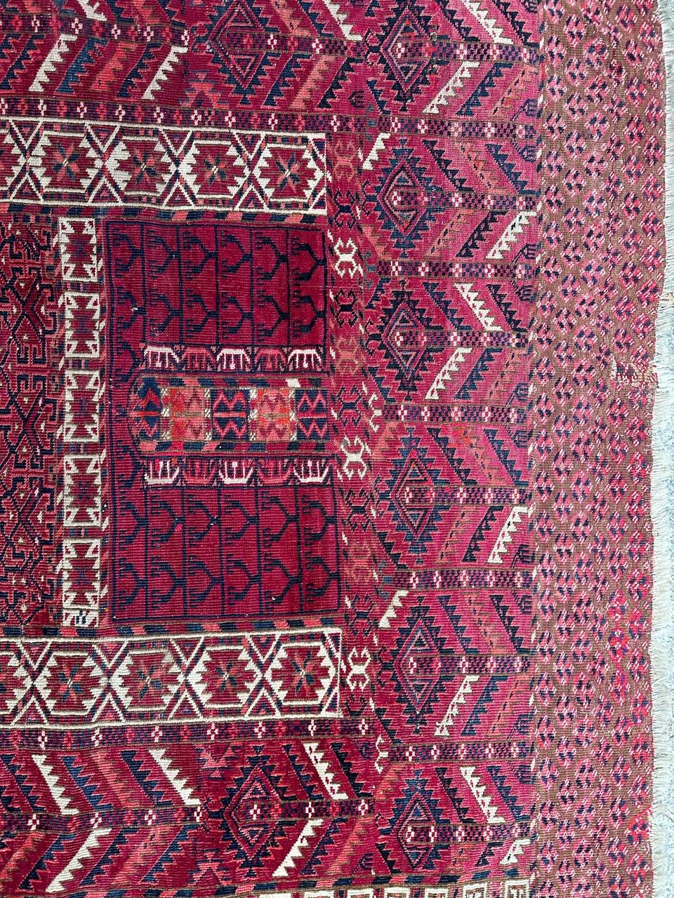 Turkmène Magnifique tapis hachlou turc ancien en vente