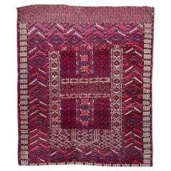 Schöner antiker feiner Turkmenischer Hachlou-Teppich
