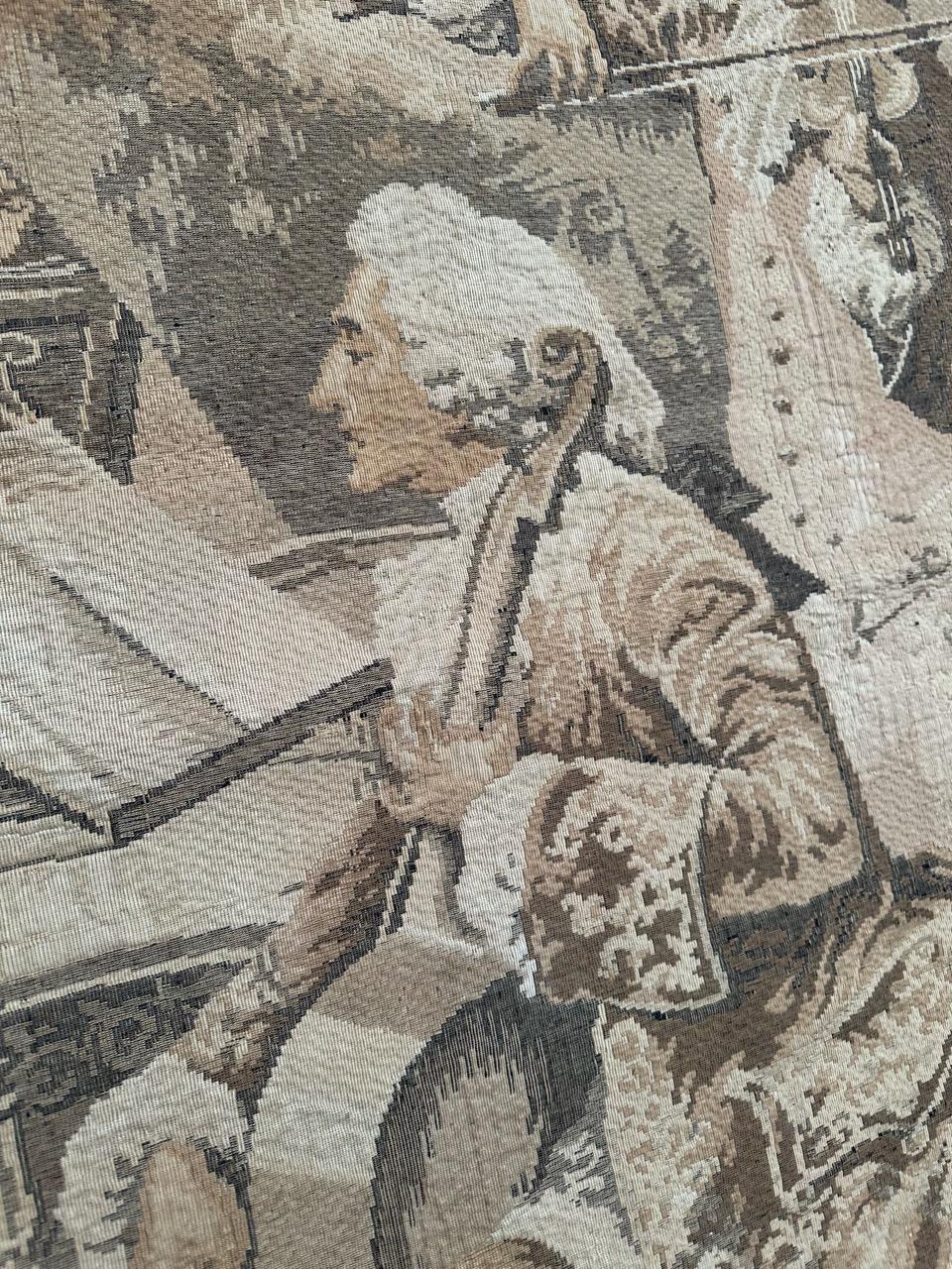 Bonito tapiz Jacquard francés antiguo de estilo Aubusson, de ludovico marchetti en venta 8