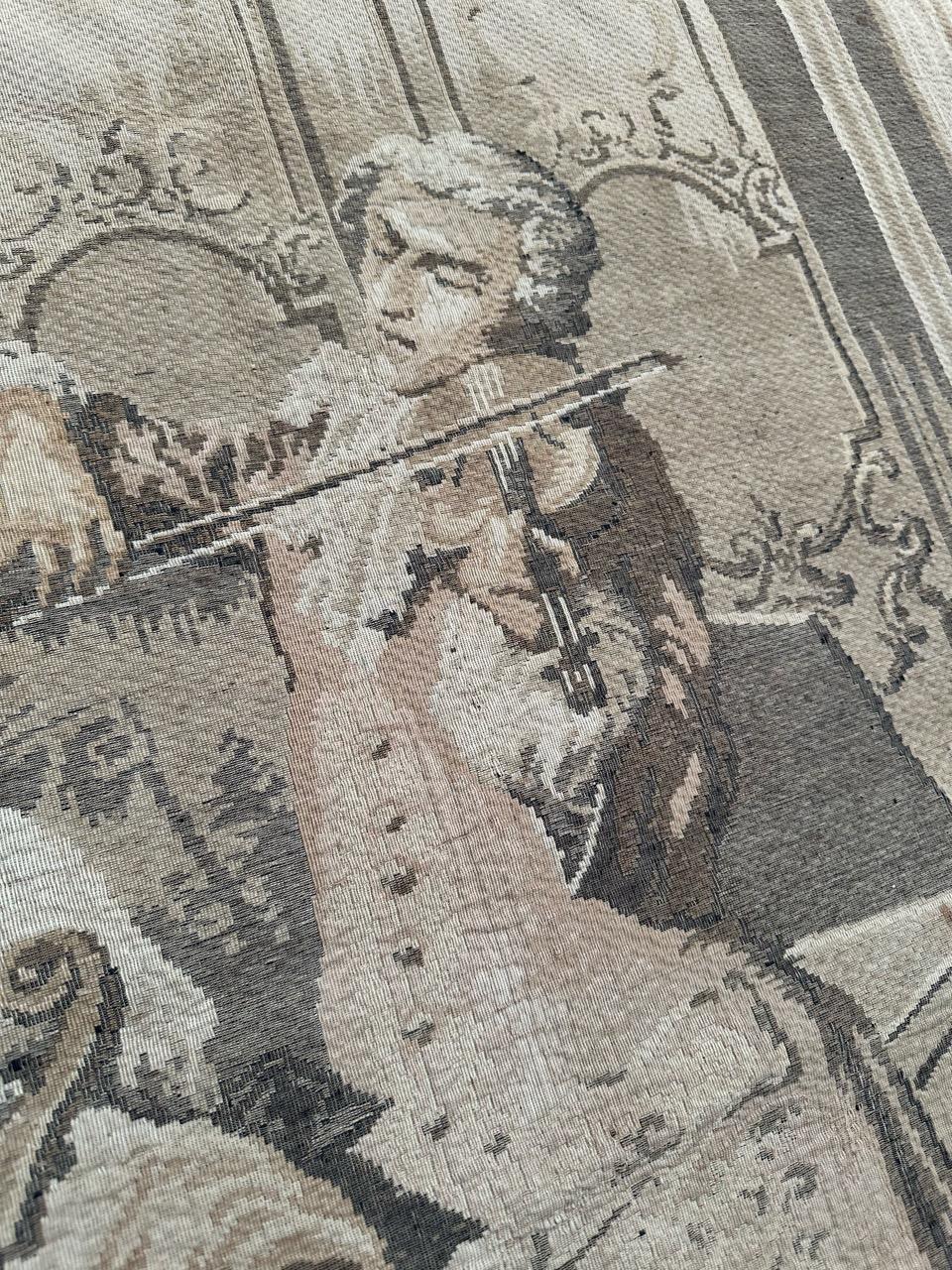 Bonito tapiz Jacquard francés antiguo de estilo Aubusson, de ludovico marchetti en venta 10