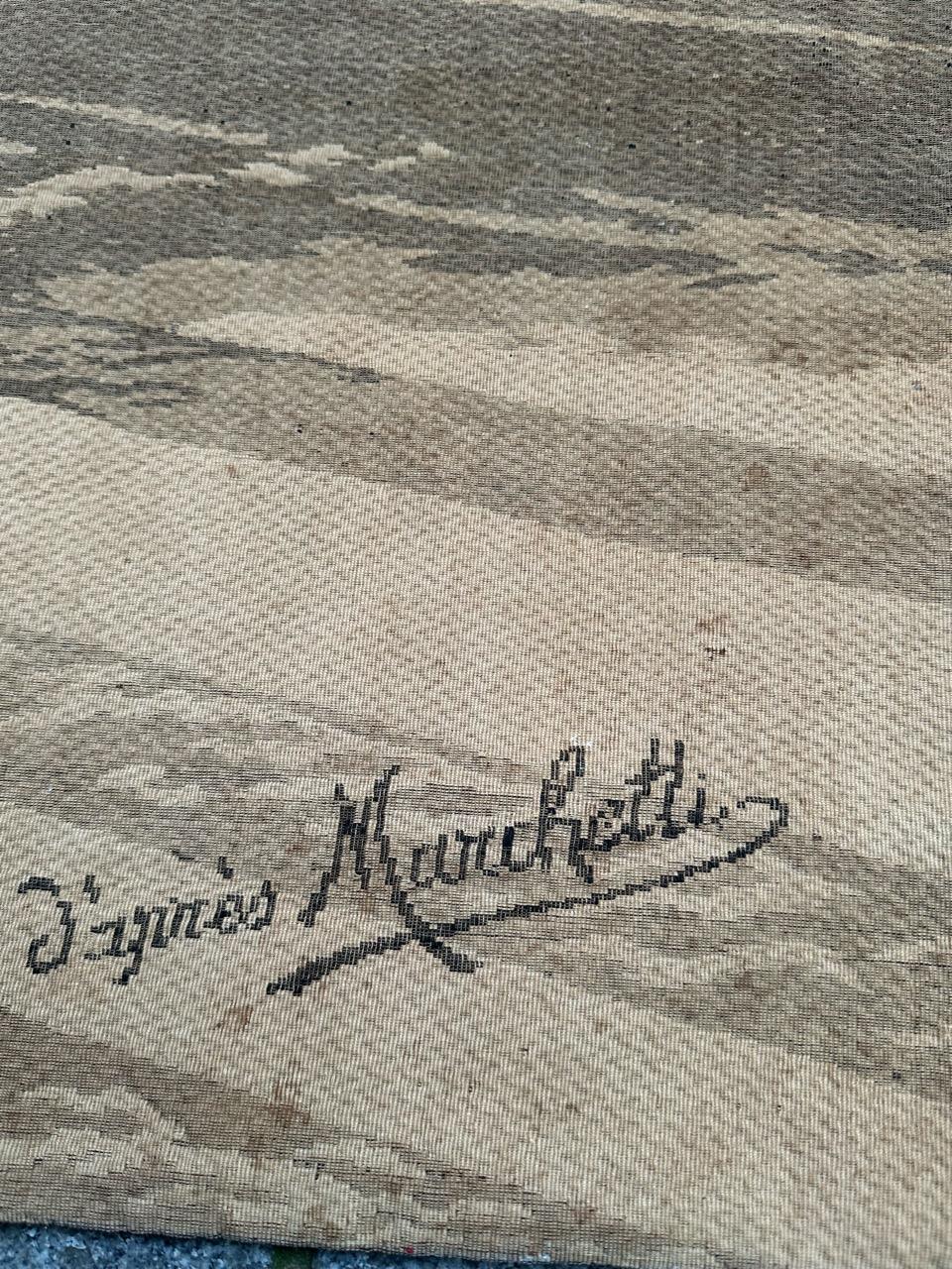 Bonito tapiz Jacquard francés antiguo de estilo Aubusson, de ludovico marchetti en venta 12