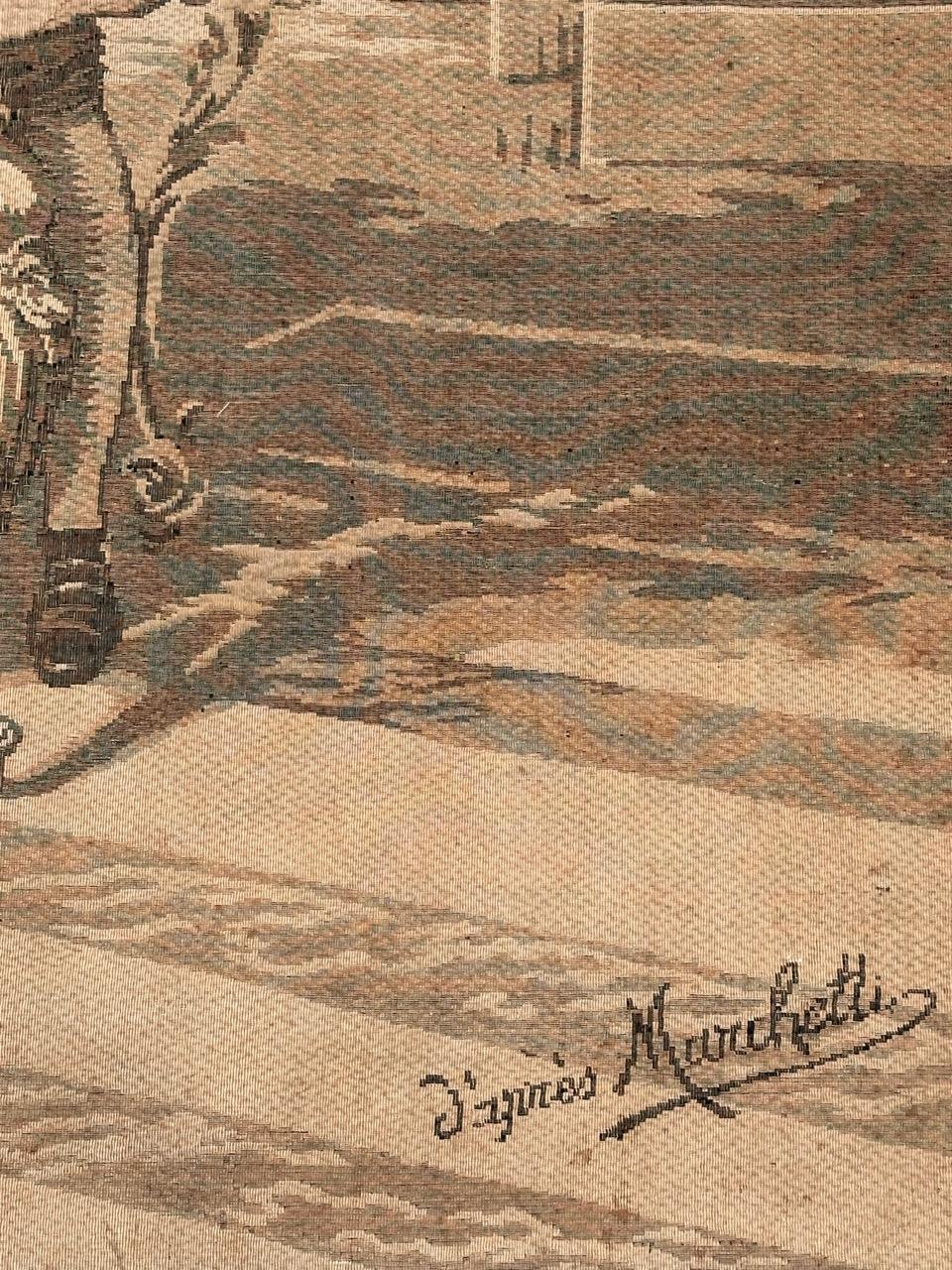 Bonito tapiz Jacquard francés antiguo de estilo Aubusson, de ludovico marchetti Francés en venta