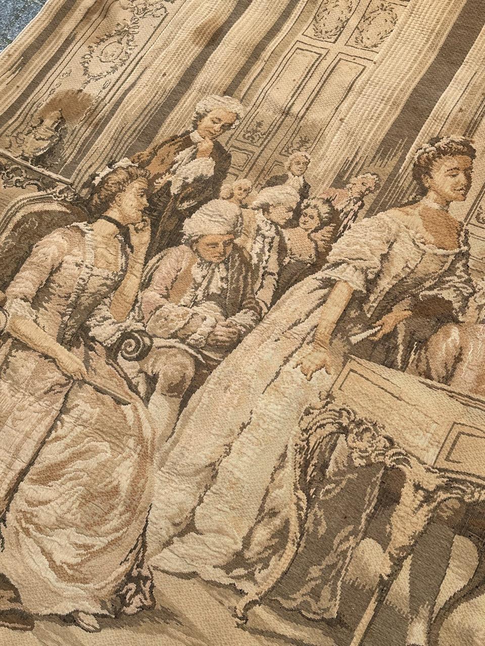 Bonito tapiz Jacquard francés antiguo de estilo Aubusson, de ludovico marchetti en Bueno estado para la venta en Saint Ouen, FR