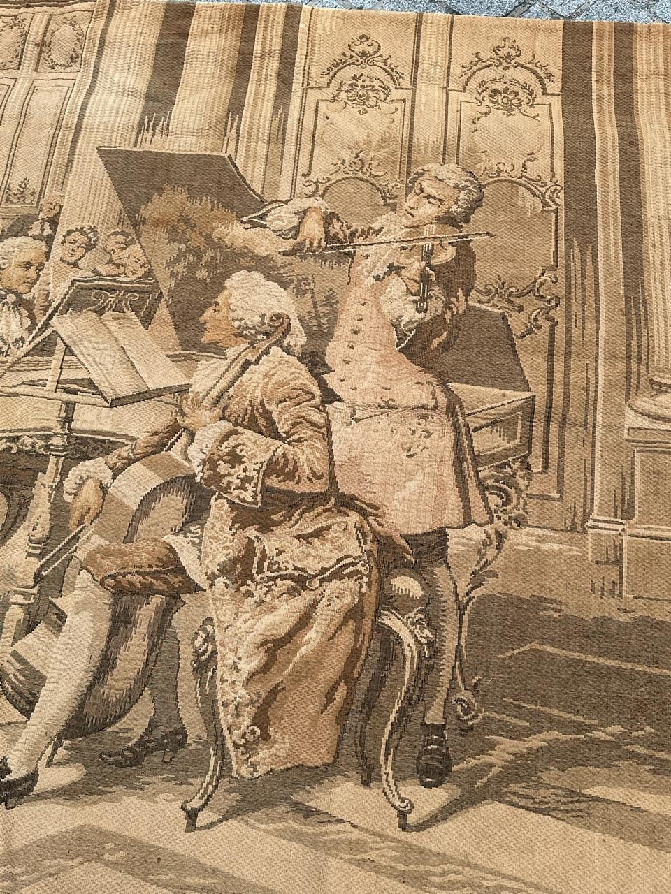 Bonito tapiz Jacquard francés antiguo de estilo Aubusson, de ludovico marchetti Lana en venta