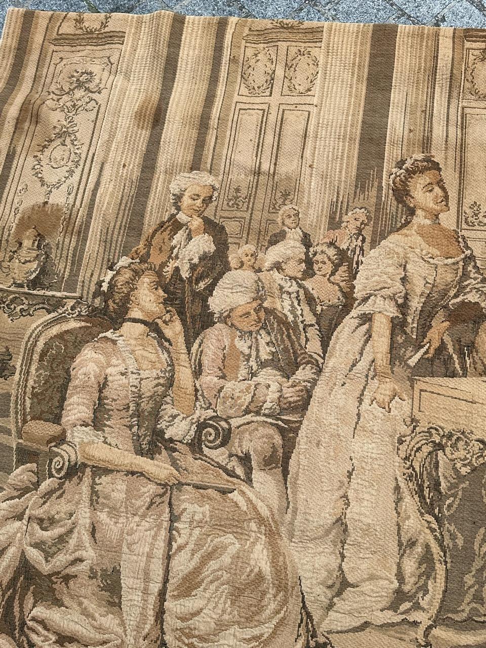 Bonito tapiz Jacquard francés antiguo de estilo Aubusson, de ludovico marchetti en venta 2