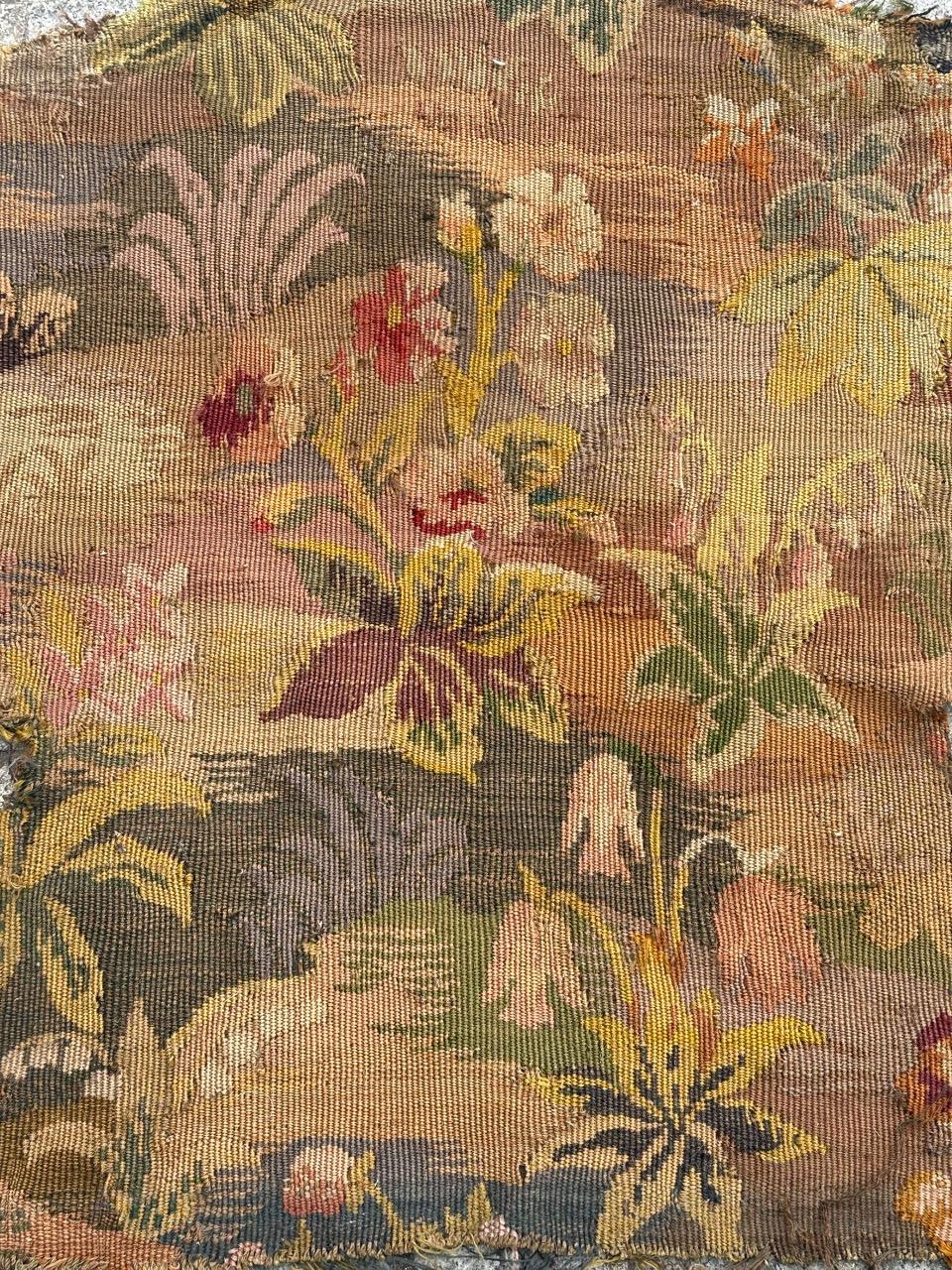 bonito tapiz jacquard de estilo Aubusson francés antiguo, funda para silla o cojín en venta 6