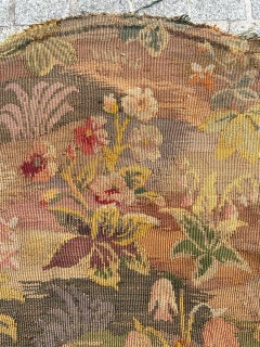 grazioso arazzo jacquard in stile Aubusson francese antico, coprisedia o copricuscino