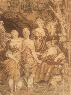 Pretty antique French Aubusson style Jacquard Tapestry.