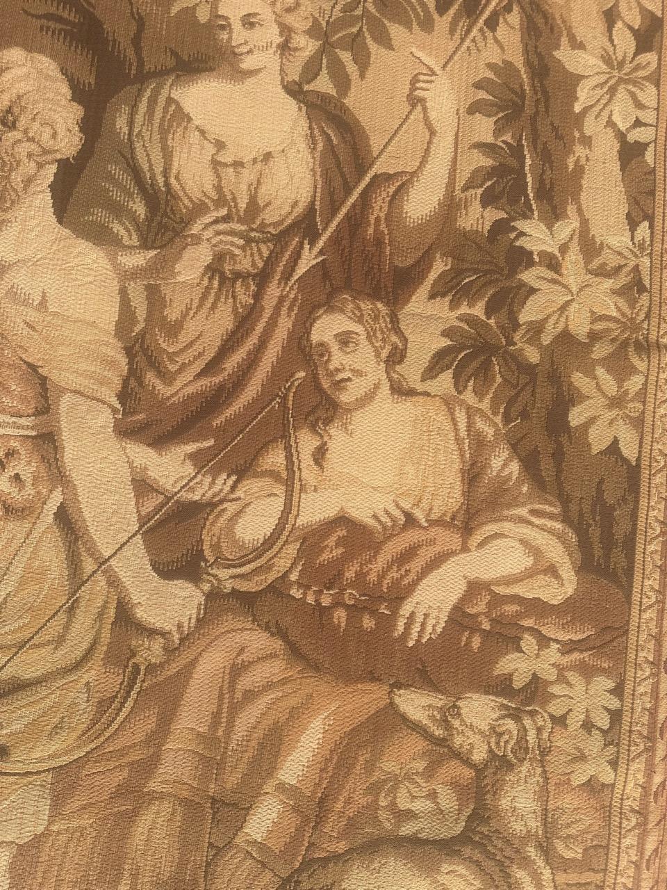Schöner antiker französischer Jacquard-Wandteppich im Aubusson-Stil. im Zustand „Gut“ im Angebot in Saint Ouen, FR