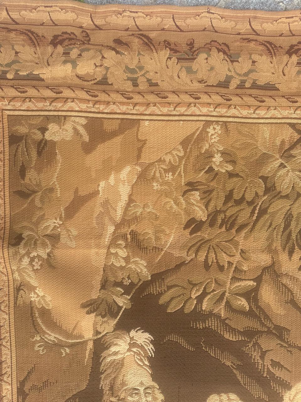 Pretty antique French Aubusson style Jacquard Tapestry. For Sale 2