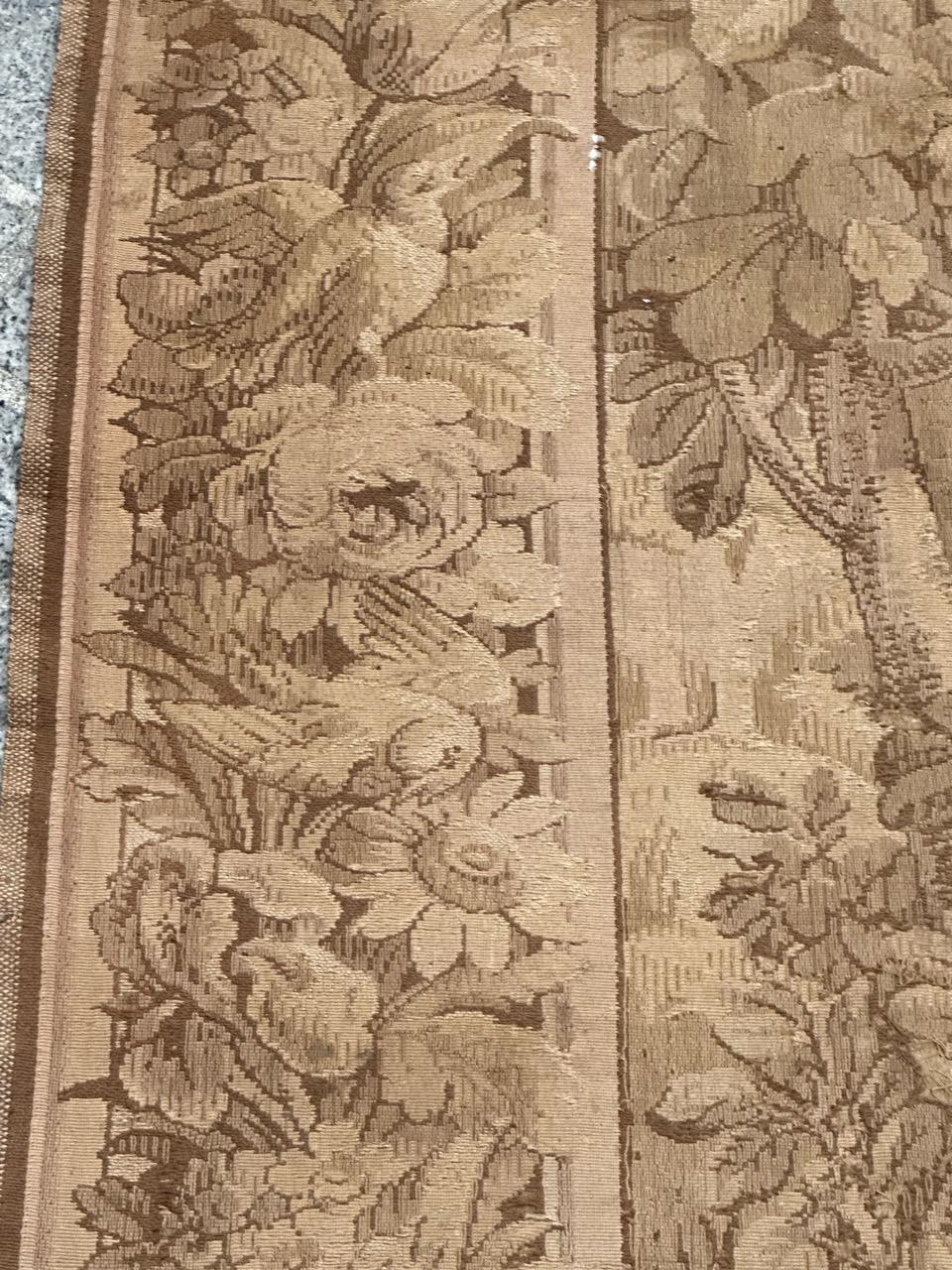 pretty Antique French Aubusson style Jacquard tapestry, « Gazelle in the woods » 5