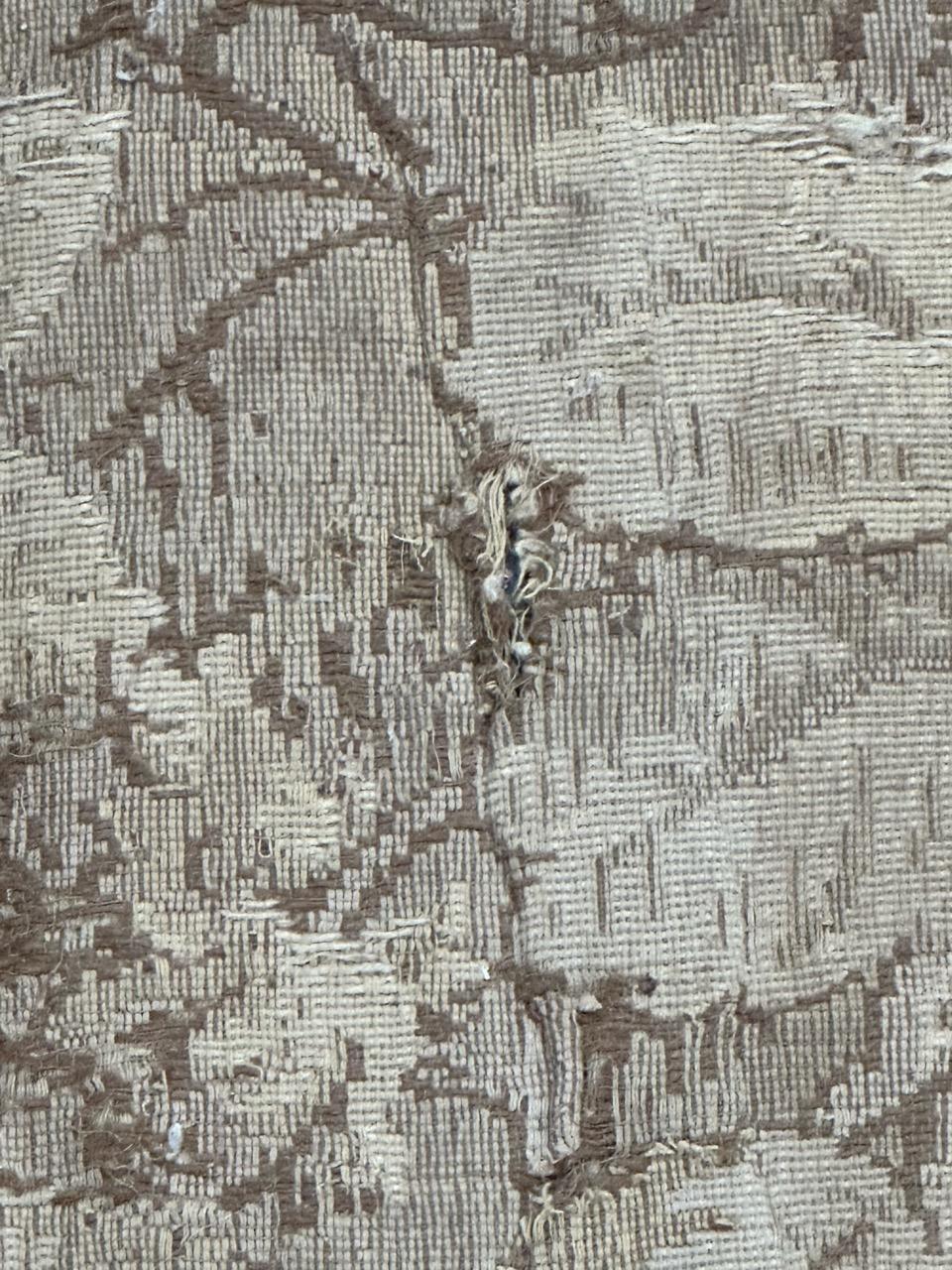 pretty Antique French Aubusson style Jacquard tapestry, « Gazelle in the woods » 6