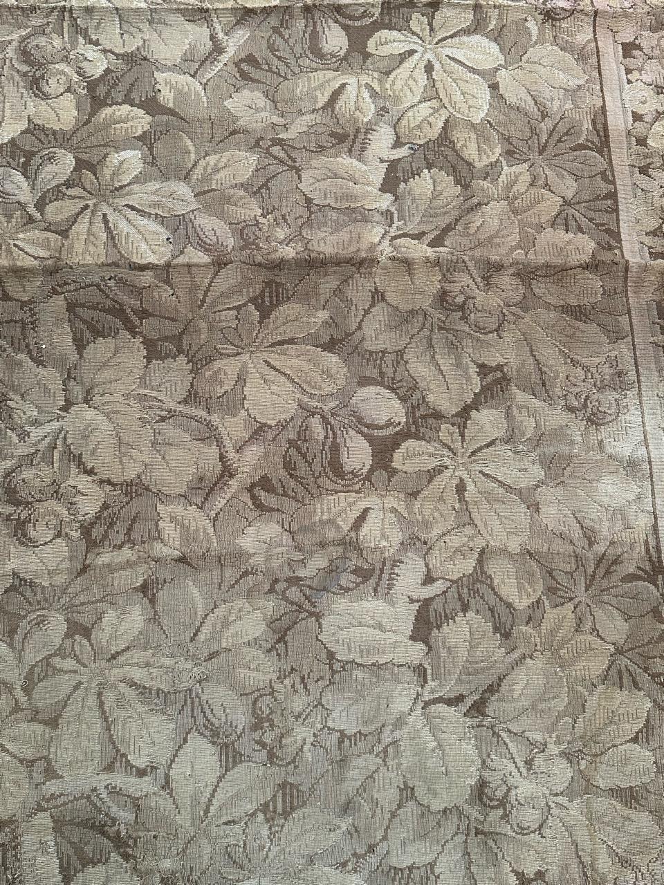 pretty Antique French Aubusson style Jacquard tapestry, « Gazelle in the woods » 9