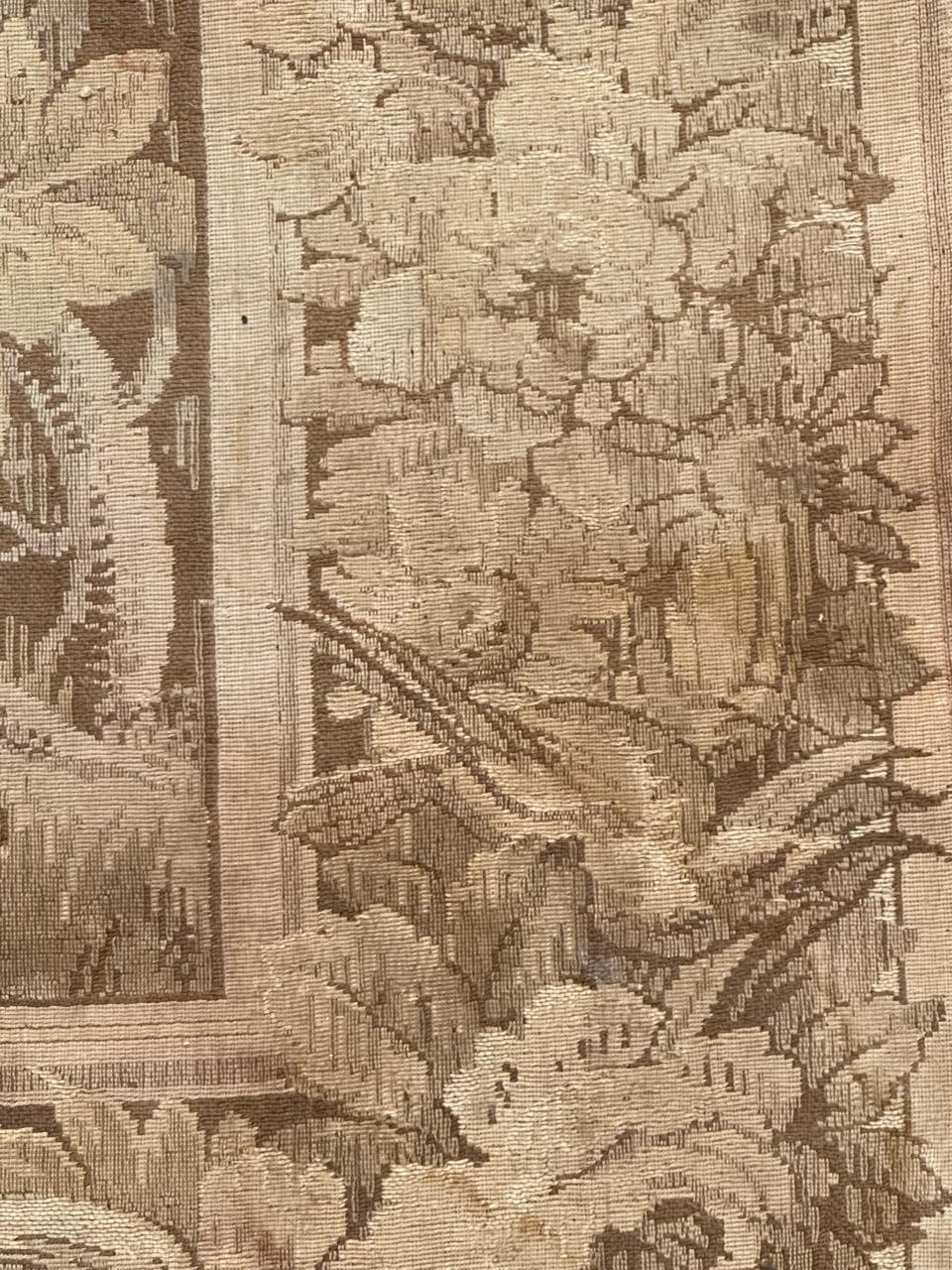 pretty Antique French Aubusson style Jacquard tapestry, « Gazelle in the woods » 12
