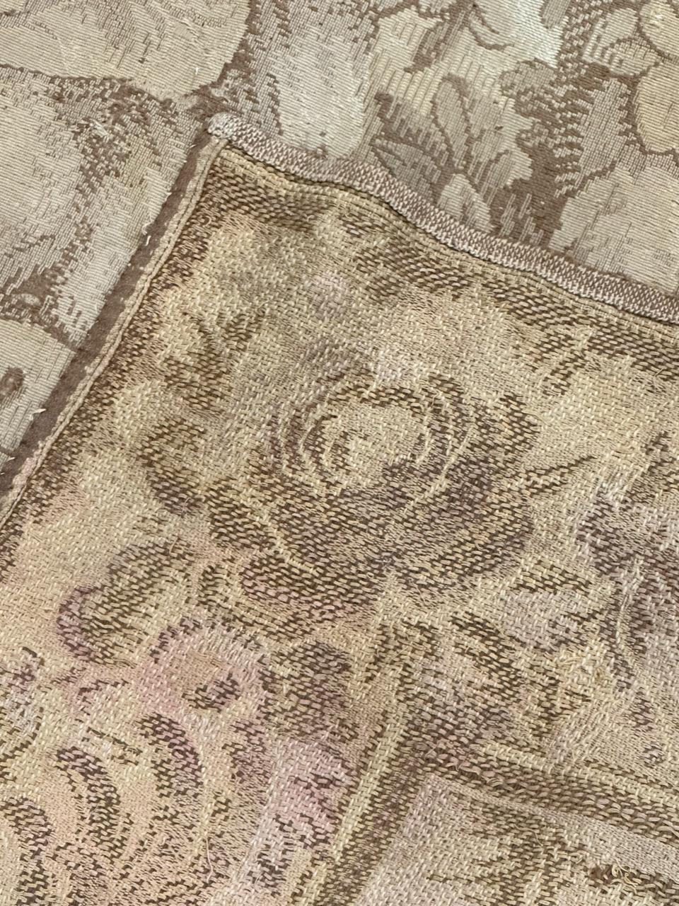pretty Antique French Aubusson style Jacquard tapestry, « Gazelle in the woods » 13