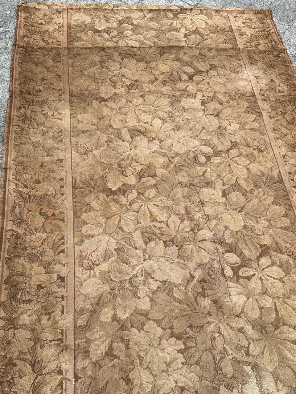 pretty Antique French Aubusson style Jacquard tapestry, « Gazelle in the woods » In Good Condition In Saint Ouen, FR