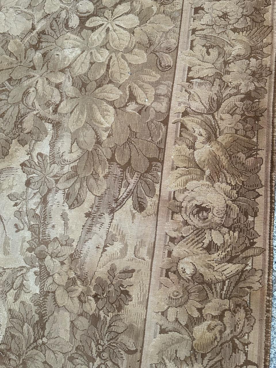 pretty Antique French Aubusson style Jacquard tapestry, « Gazelle in the woods » 2