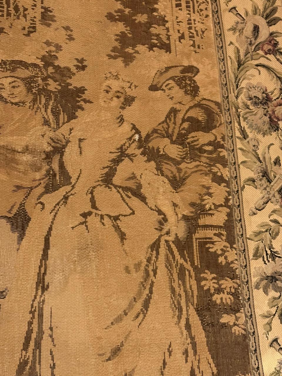Bobyrug’s Pretty Antique French Aubusson Style Jaquar Tapestry For Sale 3