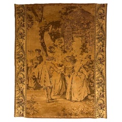 Grazioso arazzo francese Antique French in stile Aubusson Jaquar di Bobyrug