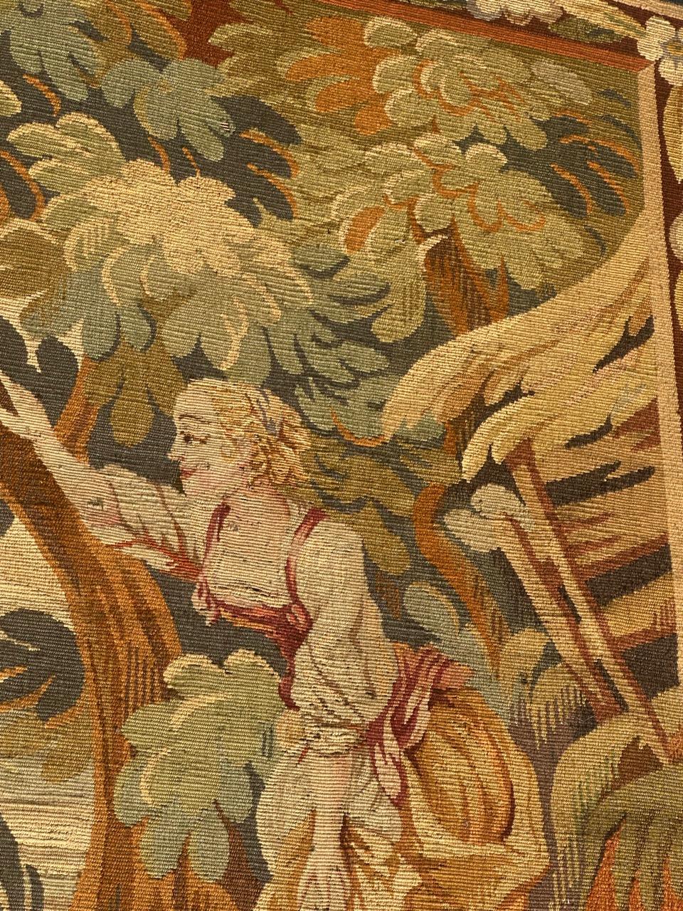 Bonito tapiz francés antiguo de Aubusson en venta 8