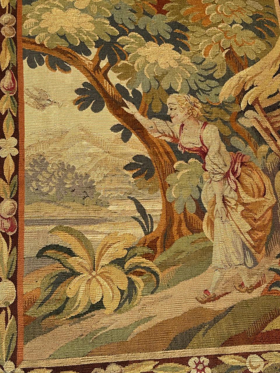 Bonito tapiz francés antiguo de Aubusson en venta 9
